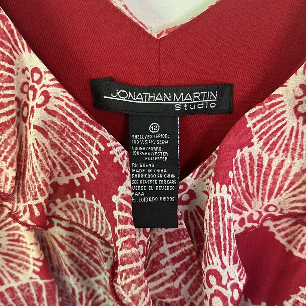 Vintage Y2K Jonathan Martin Patterned flowy Silk Midi Dress - Picture 3 of 7